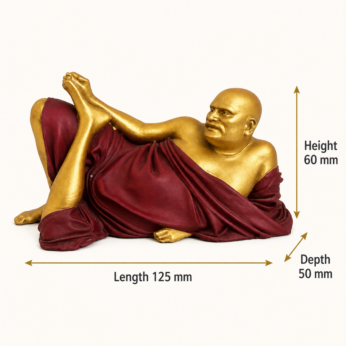 Statue dimensions: length 125 mm, height 60 mm, depth 50 mm