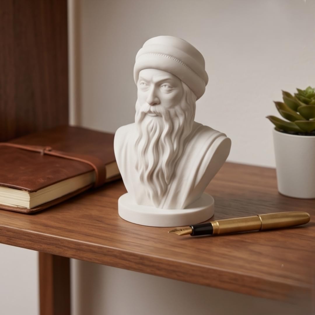 White Osho bust on a desk